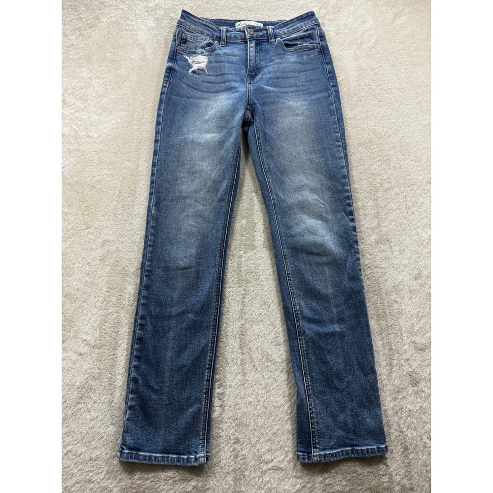 KanCan‎ Womens Straight Distressed Stretch Blue Denim Jeans 25 Meas: 25x29